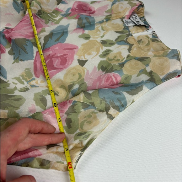 Vintage Silk Gillian Drop Waist Ruffle Floral Dress - Picture 9 of 9